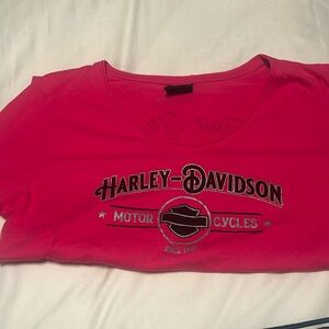 Ladies Bright Pink Short Sleeve shirt